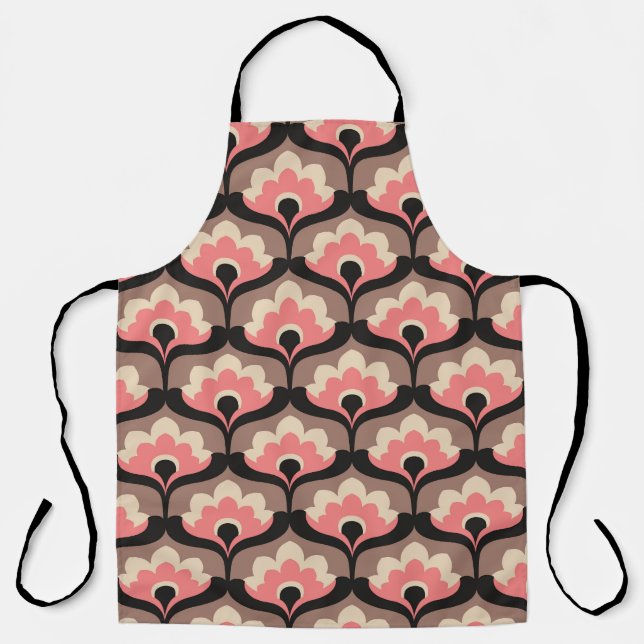 Vintage Seamless Floral Flower Pattern Apron (Front)