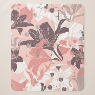 vintage seamless floral pattern. Curtain design. M Sherpa Blanket