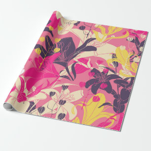 Vintage seamless floral pattern. Curtain design. M Wrapping Paper