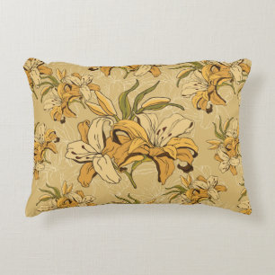 vintage seamless floral pattern with retro flowers decorative cushion