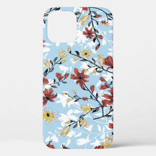 Vintage seamless flowers pattern. Simple floral ba iPhone 12 Case