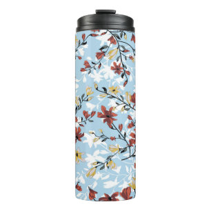 Vintage seamless flowers pattern. Simple floral ba Thermal Tumbler