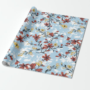 Vintage seamless flowers pattern. Simple floral ba Wrapping Paper