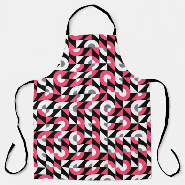Vintage seamless glitch pattern with bold geometri apron (Front)