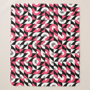 Vintage seamless glitch pattern with bold geometri sherpa blanket