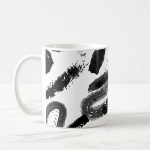 Vintage seamless hand painted watercolor dry brush coffee mug