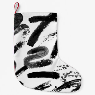 Vintage seamless hand painted watercolor dry brush small christmas stocking