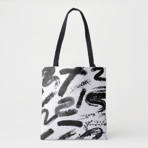 Vintage seamless hand painted watercolor dry brush tote bag