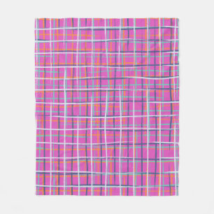 Vintage seamless minimalist plaid pattern with thi fleece blanket