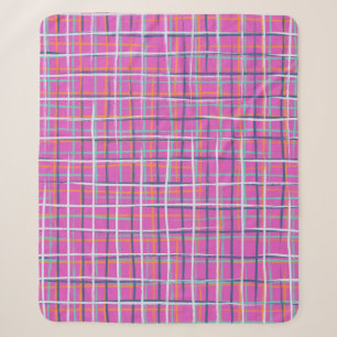 Vintage seamless minimalist plaid pattern with thi sherpa blanket