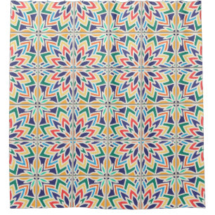 Vintage seamless pattern, based on traditional wa shower curtain