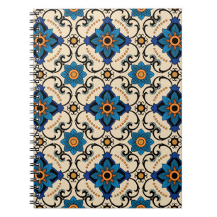 Vintage seamless pattern. Colourful ethnic ornamen Notebook