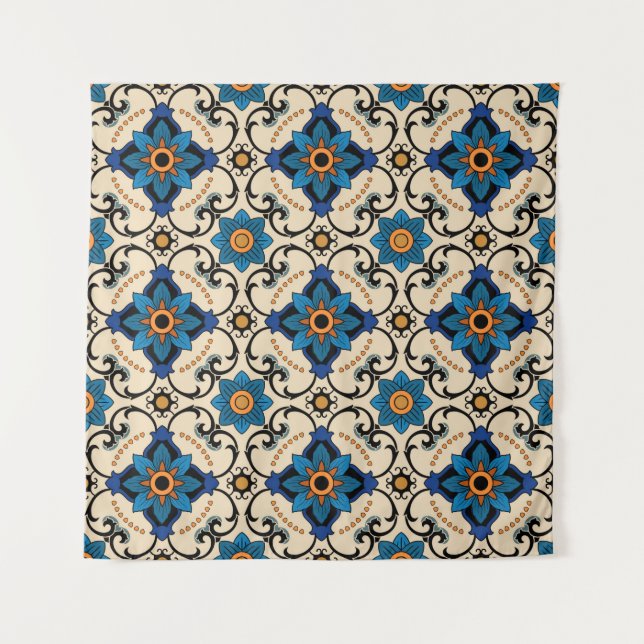 Vintage seamless pattern. Colourful ethnic ornamen Tapestry (Front)