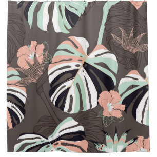 Vintage Seamless pattern. Contemporary tropical fl Shower Curtain