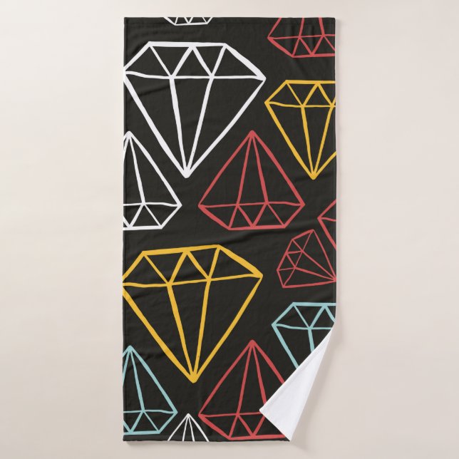 vintage seamless pattern, diamond design elements bath towel (Bath Towel)