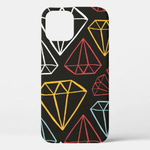 vintage seamless pattern, diamond design elements iPhone 12 case