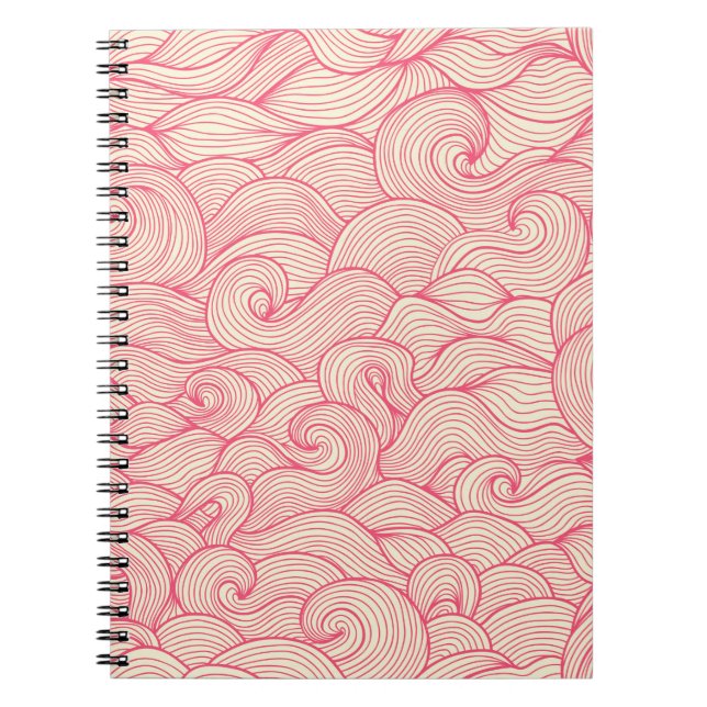 vintage seamless pattern. Hand drawn abstract wavy Notebook (Front)