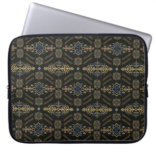 Vintage Seamless Pattern in Ethnic Style. Trendy h Laptop Sleeve
