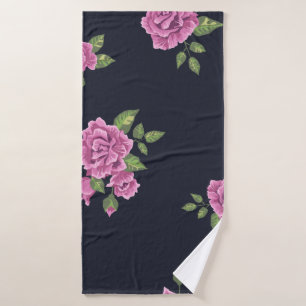 Vintage seamless pattern in the form of a flower p bath towel