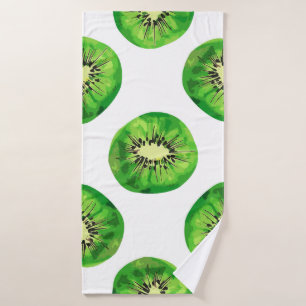 vintage Seamless pattern kiwi illustration hand dr Bath Towel