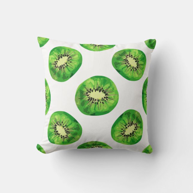 vintage Seamless pattern kiwi illustration hand dr Cushion (Front)