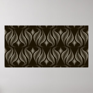 vintage seamless pattern monochrome ornament with  poster