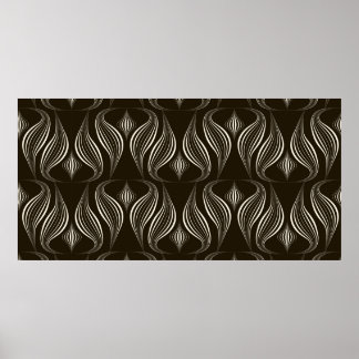 vintage seamless pattern monochrome ornament with poster