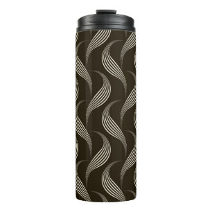vintage seamless pattern monochrome ornament with thermal tumbler
