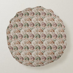 Vintage Seamless Pattern Round Cushion