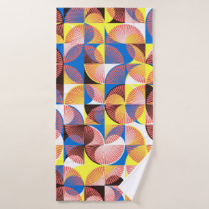 Vintage seamless pattern tiles with circles and st bath towel
