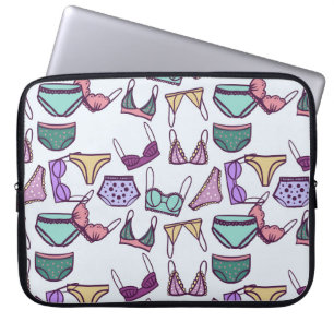 Vintage seamless pattern underwear: bras and panti laptop sleeve