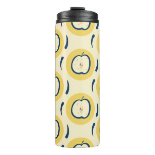 Vintage seamless pattern with apple. thermal tumbler