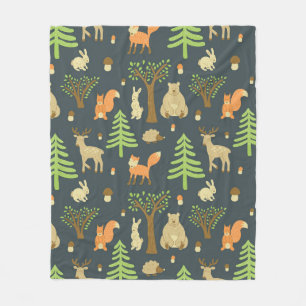 vintage seamless pattern with cute images of bear, fleece blanket