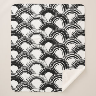 Vintage seamless pattern with dry brush arched str sherpa blanket