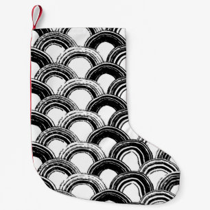 Vintage seamless pattern with dry brush arched str small christmas stocking