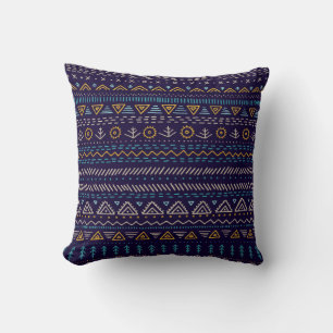 vintage seamless pattern with ethnic tribal hand-d cushion