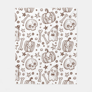 vintage seamless pattern with Halloween elements,  Fleece Blanket