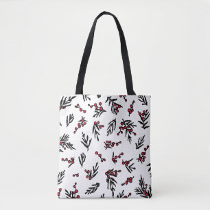 Vintage seamless pattern with hand drawn winter be tote bag