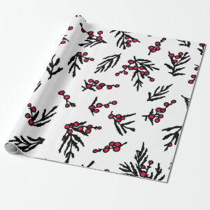 Vintage seamless pattern with hand drawn winter be wrapping paper