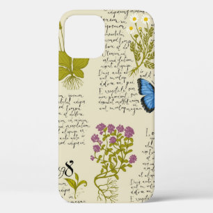 Vintage seamless pattern with handwritten text Lor iPhone 12 Case