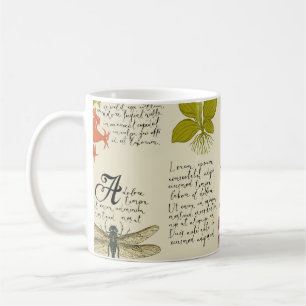 Vintage seamless pattern with handwritten text Lor Coffee Mug