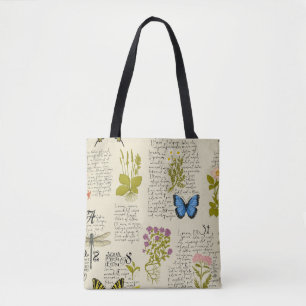 Vintage seamless pattern with handwritten text Lor Tote Bag