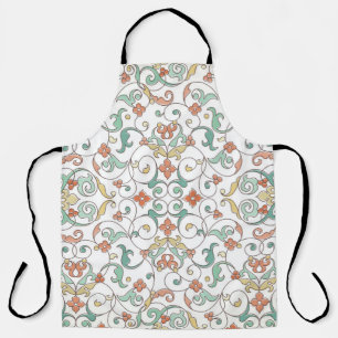 Vintage seamless pattern with line art ornament. V Apron
