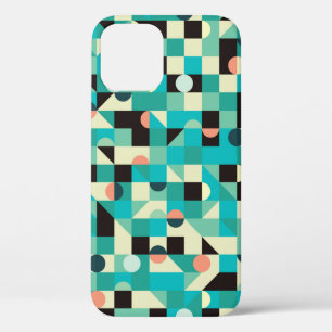 Vintage seamless pattern with triangles and circle iPhone 12 case