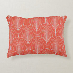Vintage seamless red and gray art deco wallpaper p decorative cushion