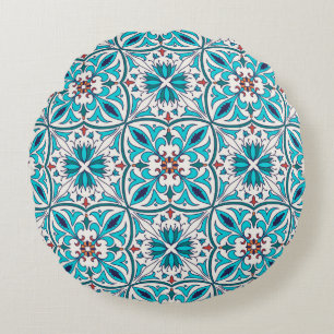 vintage seamless texture. Beautiful coloured patte Round Cushion