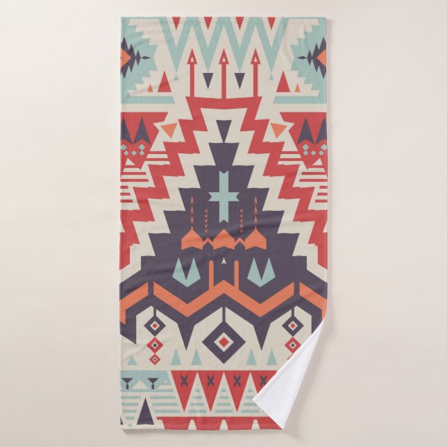 Vintage Seamless Tribal Pattern. Geometrical Ethni Bath Towel (Bath Towel)