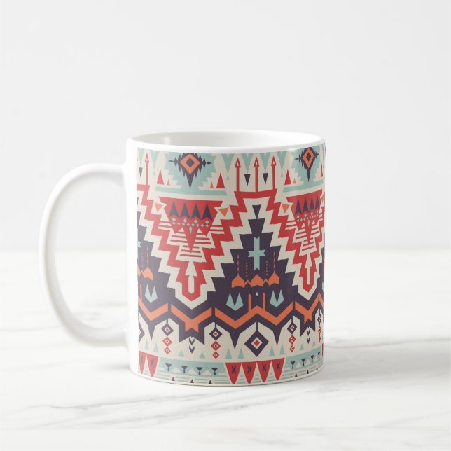 Vintage Seamless Tribal Pattern. Geometrical Ethni Coffee Mug (Left)