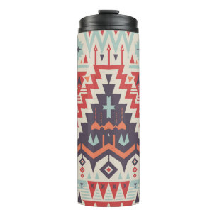 Vintage Seamless Tribal Pattern. Geometrical Ethni Thermal Tumbler