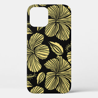 Vintage seamless tropical hibiscus flowers iPhone 12 case